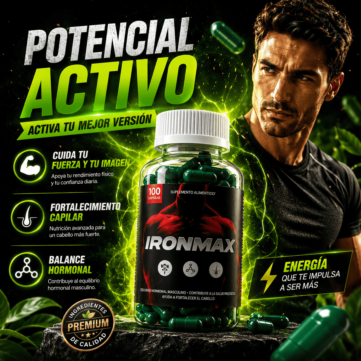 IRONMAX 💪 Complementa tu rutina diaria masculina