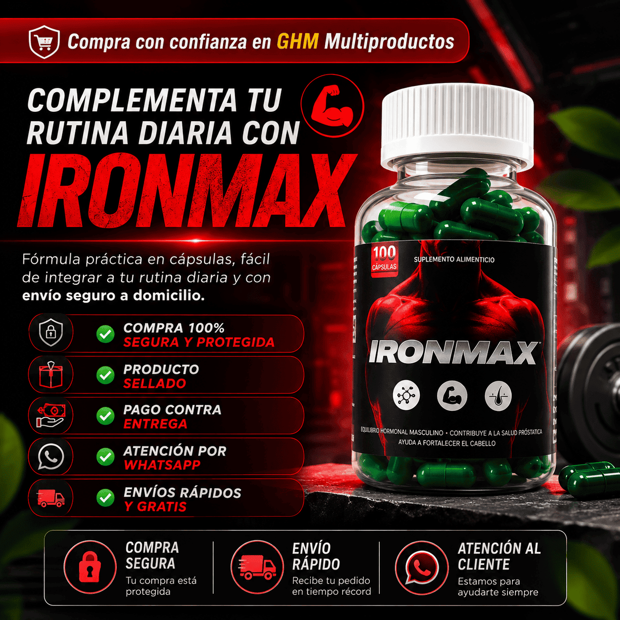 IRONMAX 💪 Complementa tu rutina diaria masculina
