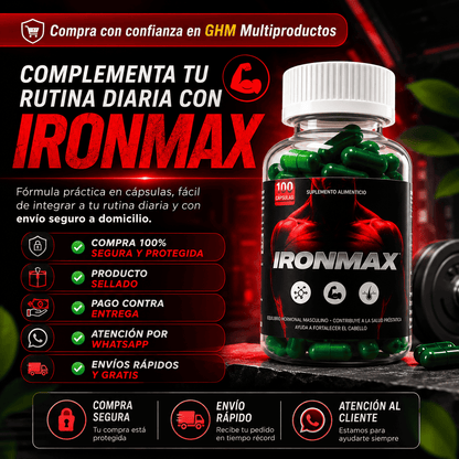 IRONMAX 💪 Complementa tu rutina diaria masculina